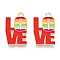 Rainbow Color Pride Alloy Enamel Pendants, Word Love Charm, Light Gold, Colorful, 24x14.7x1.3mm, Hole: 2mm