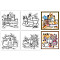 4Pcs 4 Styles PVC Stamp, for DIY Scrapbooking, Tool, 55x55mm, 1pc/style
