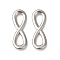 Non-Tarnish 304 Stainless Steel Pendants, Infinity Charms, Stainless Steel Color, 23.5x8x2.5mm, Hole: 4x7mm