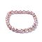 Kids Daughter Stretch Bracelets, with Dyed Natural Pearl Beads and Burlap Bags, Plum, 1-7/8 inch(4.7cm), 1-7/8 inch(4.7cm)