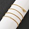 Brass Wheat Chains Necklaces for Women, with 304 Stainless Steel Lobster Clasp, Rack Plating, Lead Free & Cadmium Free, Long-Lasting Plated, Real 18K Gold Plated, 17.83 inch(45.3cm)
