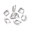 Brass Hoop Earring Findings with Latch Back Closure, with Horizontal Loop, Long-Lasting Plated, Horse Eye, Real Platinum Plated, 19x13x5mm, Hole: 1.2mm, Pin: 0.8mm