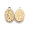 304 Stainless Steel Religon Charms, Oval with Virgin Mary, Golden, 13x8.5x1.6~1.8mm, Hole: 0.8mm