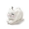 Flocky Resin Pendants, Cat, with Platinum Iron Loop , White, 23.5x17x31mm, Hole: 2mm