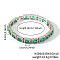Elegant Brass Cubic Zirconia Rectangle Link Chain Bracelets for Women, with Rhinestone, Green, 7-1/8 inch(18cm), link: 60x40mm
