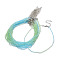 Faceted Rondelle Glass Beaded Necklace for Women, with Alloy Clasps, Deep Sky Blue, 15.16~15.94 inch(38.5~40.5cm), 2mm
