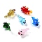 Handmade Lampwork Beads, Goldfish, Mixed Color, 25~35x15.5x16mm, Hole: 1.7mm