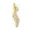 Brass Micro Pave Cubic Zirconia Pendants, Cadmium Free & Nickel Free & Lead Free, Real 18K Gold Plated, Lightning Bolt Charms, Clear, 18.5x4.5x2mm, Hole: 3mm