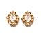 Brass Glass Beads, Cadmium Free & Nickel Free & Lead Free, Rhombus, Clear, 12x12x6mm, Hole: 1.8mm