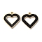 Ion Plating(IP) 304 Stainless Steel Pendants, with Enamel, Heart Charm, Golden, 17x16x1.5mm, Hole: 1.4mm