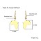 African Map Shaped Dangle Earrings, with Stainless Steel Hooks, Golden, 21x17mm