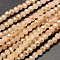 Faceted(32 Facets) Round Half Rainbow Plated Imitation Jade Electroplate Glass Beads Strands, Navajo White, 4mm, Hole: 1mm, about 90~94pcs/strand, 35~36cm