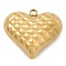 304 Stainless Steel Pendants, Heart Charm, Real 18K Gold Plated, 28x30x10mm, Hole: 3mm