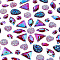 160Pcs 8 Style Sew on Rhinestone, Resin Rhinestone, 2-Hole Links, Flat Back & Back Plated, Garments Accessories, Mixed Shape, Amethyst AB, 8~20x7~13mm, 20pcs/style