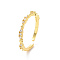 Clear Cubic Zirconia Heart Open Cuff Ring, Brass Jewelry for Women, Cadmium Free & Lead Free, Golden, US Size 7 3/4(17.9mm)
