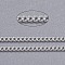 Brass Twisted Chains, Curb Chains, Unwelded, with Spool, Oval, Lead Free & Cadmium Free, Silver Color Plated, 2.5x2x0.5mm, about 92m/roll