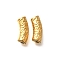 Ion Plating(IP) 304 Stainless Steel Curved Tube Beads, Star, Real 18K Gold Plated, 14x5mm, Hole: 1.6mm