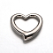 Tarnish Resistant 304 Stainless Steel Heart Linking Rings, Stainless Steel Color, 24.5x24x2.5mm, Hole: 15x18mm