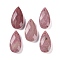 Natural Rhodonite Pendants, Faceted, Teardrop, 25x13x6mm, Hole: 1mm