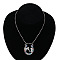 Alloy Colorful Rhinestone Horseshoe Pendant Necklaces for Kid, Platinum, Platinum, 19.69 inch(50cm)