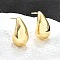 Brass Half Hoop Earrings, Crescent Moon Earrings, with Steel Pin and Plastic Ear Nuts, Long-Lasting Plated, Real 18K Gold Plated, 19.7x16.5x9mm, Pin: 0.7mm