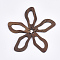 Walnut Wood Pendants, Saddle Brown, 38.5x20x2.5~3mm, Hole: 2mm