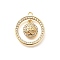 Brass Micro Pave Cubic Zirconia Pendants, Cadmium Free & Nickel Free & Lead Free, Real 18K Gold Plated, Ring Charms, Tree of Life, 21x18x3mm, Hole: 1.5mm
