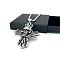 Stainless Steel Gothic Skull Cross Pendant Necklaces for Men Women, Stainless Steel Color