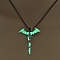 Luminous Alloy Pendants, Necklace, Halloween, Dragon/Skull/Horse/Gun, Yellow Green, 17.72 inch(45cm)