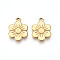 304 Stainless Steel Pendants, Ion Plating(IP), Flower Charms, Real 18K Gold Plated, 18.5x14.5x2.5mm, Hole: 1.6mm