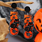Ghost Halloween Acrylic Stud Earrings for Fun and Unique Costume Parties, Dark Orange, 65x22mm