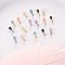 Chinese lute Shape Brass Micro Pave Clear Cubic Zirconia Nail Gems Set, with Glass, FlatBack Nail Art Studs, for Nail Art Craft, Mixed Color, Mixed Color, 10.5x4x3mm