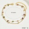 Fashionable Brass Natural Amethyst & Citrine & Rose Quartz & Prehnite & Quartz Crystal Double Layers Anklets for Women's Beachwear, 8-1/4 inch(21cm)