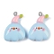 Resin Pendants, with Platinum Iron Loops, Cloud, Blue, 27x19x8.5mm, Hole: 2mm