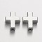 Tibetan Style Alloy Beads, Cadmium Free & Nickel Free & Lead Free, Cross, Platinum, 15x12x5mm, Hole: 2mm