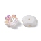 PVD Vacuum Plating Resin Beads Cap, AB Color Plated, DIY Accessories, Flower, White, 8x3mm, Hole: 1.2mm