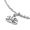 Non-Tarnish 304 Stainless Steel Pendant Necklaces, Lotus, Stainless Steel Color, 17.83 inch(45.3cm)