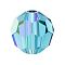 Preciosa® Crystal Beads, Czech Crystal, 451 19 602 Round, 60100 200 Indicolite AB, 4mm, Hole: 1mm