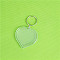 Acrylic Photo Frame Keychain, with Iron Split Key Rings, Heart, 5x5cm