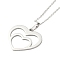 Non-Tarnish 201 Stainless Steel Cable Chain Heart Frame Pendant Necklaces for Women, Stainless Steel Color, 19.88 inch(50.5cm), Pendant: 28.5x33mm