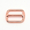 Zinc Alloy Slider Buckles, Adjustable Buckle Fasteners, for Strap Leathercraft Bag Belt, Rectangle, Rose Gold, 26x33x6mm, Hole: 7.5x25mm