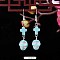 Skull Synthetic Turquoise & Alloy Dangle Earrings, Turquoise, 35x10mm