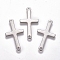 Tarnish Resistant 201 Stainless Steel Links connectors, Cross, Stainless Steel Color, 23x12.5x0.6mm, Hole: 1.4mm
