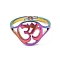 Ion Plating(IP) 304 Stainless Steel Yoga Adjustable Ring for Women, Rainbow Color, Inner Diameter: 16.4mm