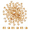 UNICRAFTALE 100pcs Golden Bead Tips Stainless Steel Calotte Ends Open Clamshell Knot Covers Fold-Over Bead Tips 1mm Small Hole End Caps for Knots & Crimp Findings Crafts 6x4x3mm