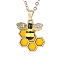 Alloy Pendant Necklaces, Brass Cable Chain Necklaces for Women, Bee, Golden, 15.43 inch(39.2cm)