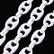 Handmade Opaque Acrylic Coffee Bean Chains, Oval, White, Link: 27x17x9mm, Oval: 18.5x11.5x4.5mm, about 3.28 Feet(1m)/strand