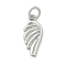 Brass Pendants, Wing Charms, Rack Plating, Long-Lasting Plated, Cadmium Free & Lead Free, with Jump Ring, Platinum, 16x7x1.5mm, Hole: 3.4mm