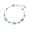 Real 18K Gold Plated Stainless Steel Synthetic Turquoise Handmade Chain Bracelets for Women