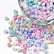 8/0 Opaque Glass Seed Beads, Round Hole, Frosted Colours, Round, Mixed Color, 3~4x2~3mm, Hole: 0.8mm, about 333pcs/10g